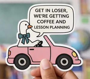 Teacher Sticker | Lesson Planning Humor 3"x3"