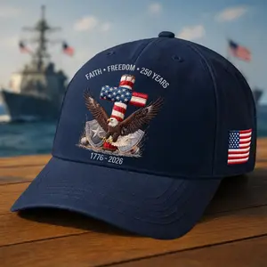 United States 250th Anniversary Hat 1776-2026, Freedom Eagle Cap, Patriotic American Flag Cross Baseball Hat, Veteran Gift