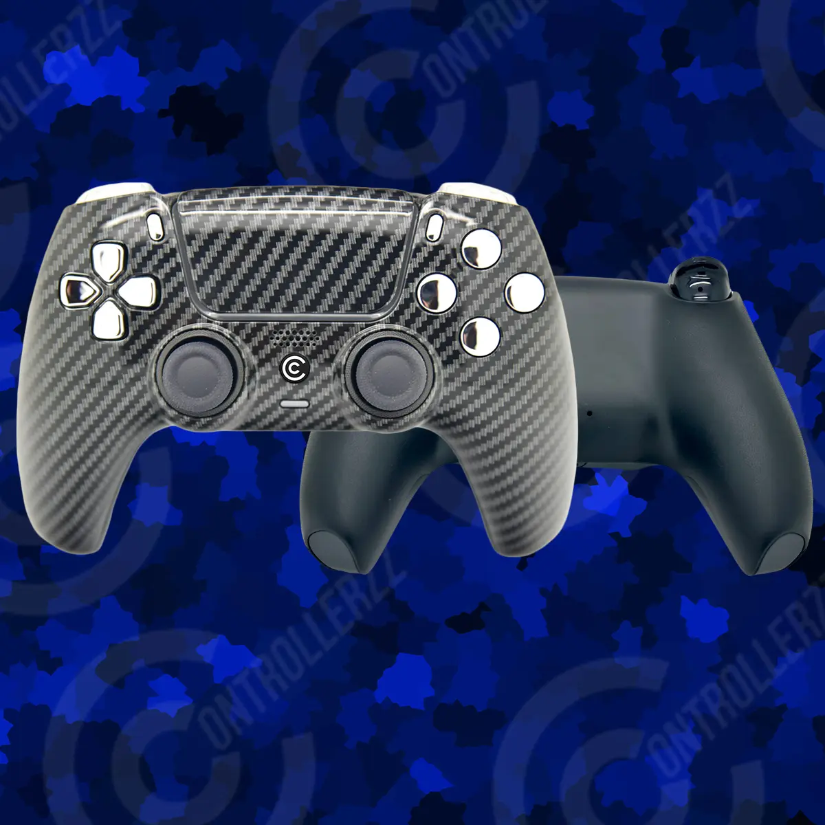 Glossy Carbon Fiber & Silver Chrome Inserts