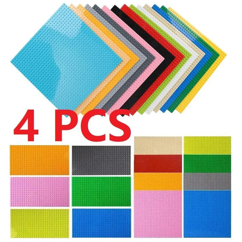 4Pcs Base Plates 32x32 16x32 Dots Classic BasePlates Blocks Plastic Building Bricks Assembly Compatible Brand MOC Friends City
