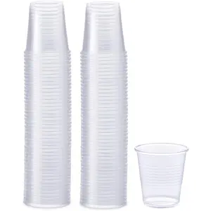 Clear Plastic Cups 3 oz 100 Count Small Disposable Drinking Cups for Water Mouthwash Bathroom Tasting & More Crystal Clear BPA Free Durable Polypropylene Modern Design