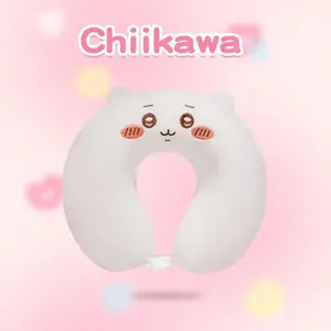 Adorable Chiikawa Memory Foam U-Shaped Neck Pillow Japanese Style Hachiware Usagi Soft Anime Travel Pillow for Airplane
