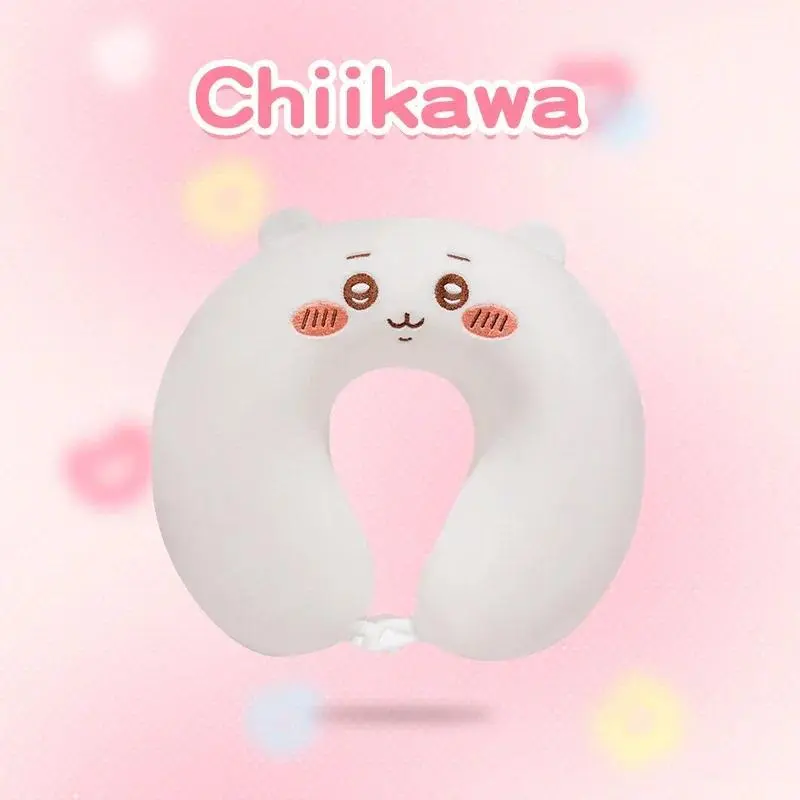 Chiikawa Japanese Anime U-Shaped Memory Foam Neck Pillow - Soft Hachiware Usagi Travel Pillow for Airplane, Chiikawa Theme