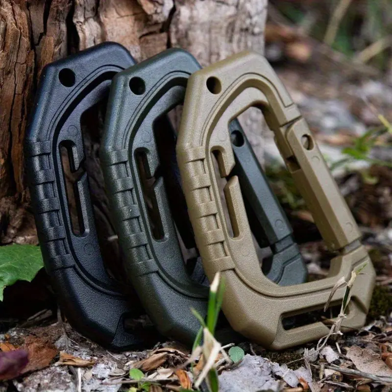3pcs Tactical Carabiners Carabiner Hooks | Fast Spring Hard Hook Buckle D-Clip for Molle Webbing Accessories Backpack/Vest/Belt Outdoor