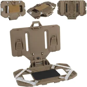 1pc Tactical Folding MOLLE Holder with Phone & Tablet Mount - Heavy-Duty Foldable Chest Vest System, Quick-Release Buckles, MOLLE Webbing for Hunting, Shooting, Tactical Training, Airsoft, Outdoor Activities - Compatible with Smartphones, Tablets