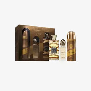Lattafa Oud Mood Elixir 3 Pcs Gift Set With 100ml Edp 200ml Deo 50ml Hairmist