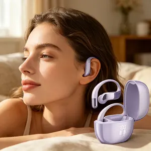 Wireless Earphone with Charging Case, Open-Ear Design, Noise Cancelling, Touch Control, Ideal for Gaming, Sports, Running