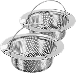 Stainless Steel Sink Strainer 2 Pack Universal Fit Durable Mesh Design Dishwasher Safe Kitchen Sink Drain Protector