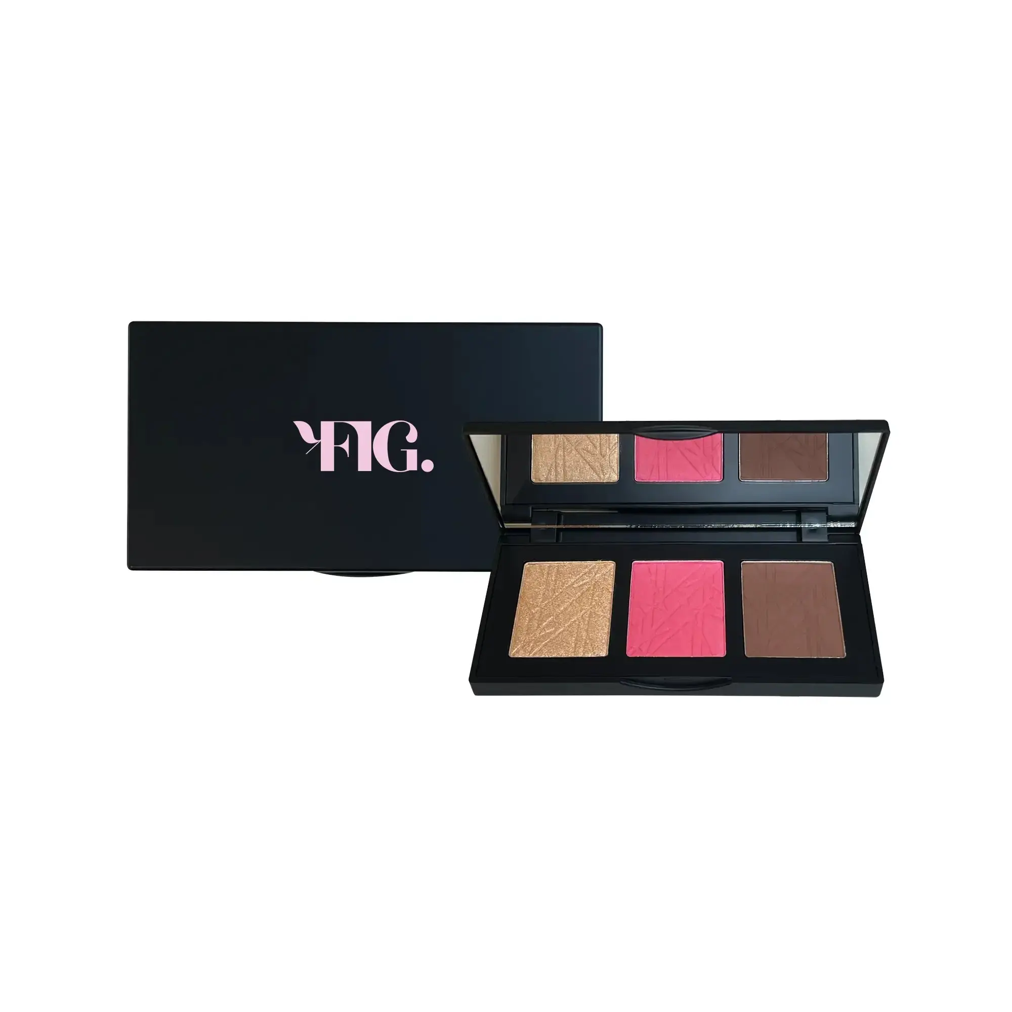 FIG Cosmetics Pro Cheek Palette 3 Shade Contour Blush Highlighter | Buildable Matte & Shimmer Powder Formula | Vegan & Cruelty-Free | 15 g / 0.53 oz