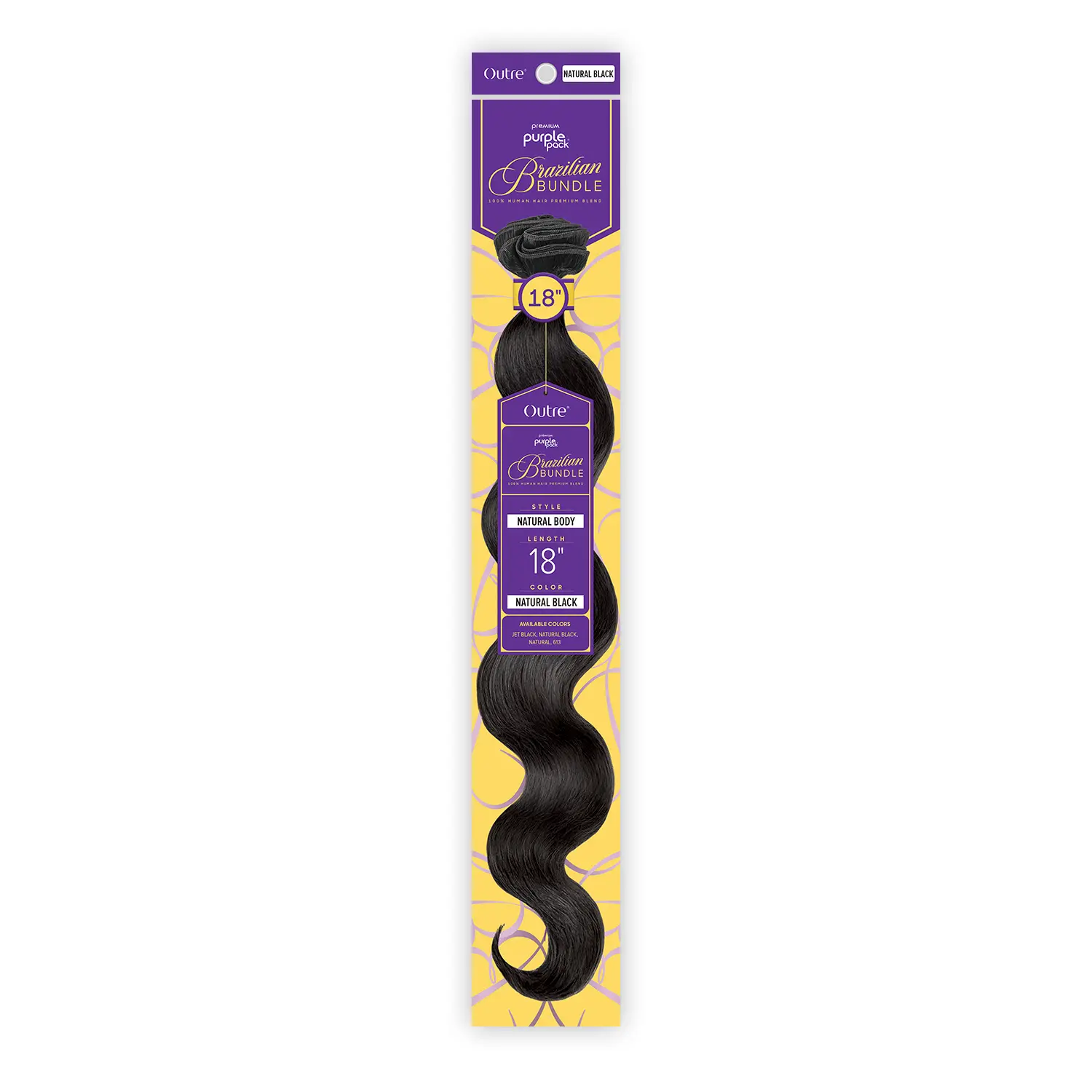 Outre Premium Purple Pack Hair Wefts Extensions, Brazilian Body Wave Human Hair Blend, Shed-Free & Tangle-Free, 18-36 Inch, Human Hair Extensions