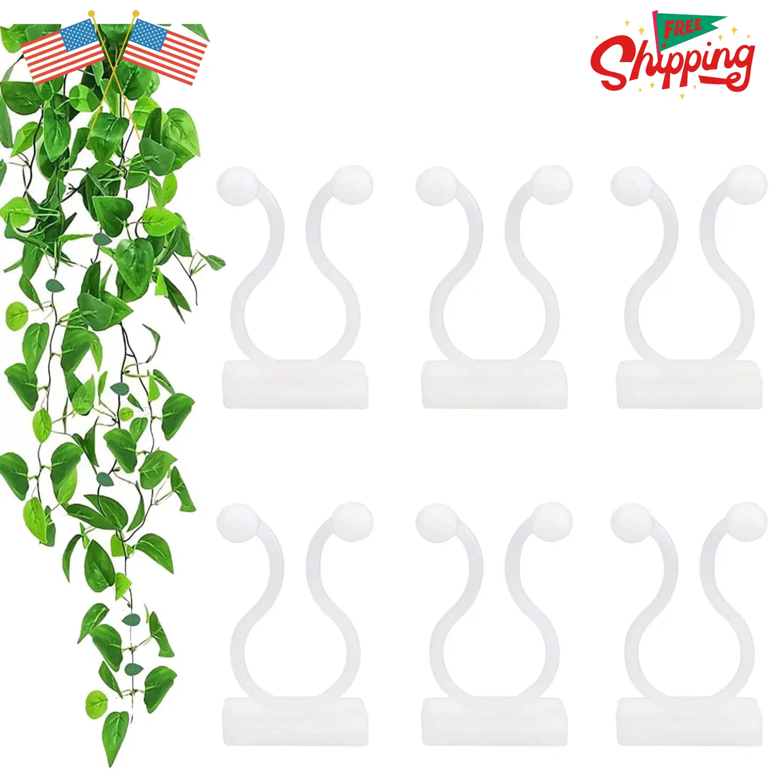 Plant Climbing Wall Fixture Clips,100Pcs