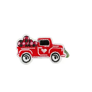 Red Plaid Truck Embroidered Patch