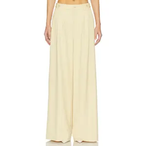 Gestuz Stacy Mid Waist Pants in Pale Hay Melange