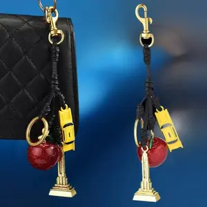 Elegantly Constructed Fruit Tower Car Keychain for Girls; Premium Backpack Decoration, Fine Gift Accessories