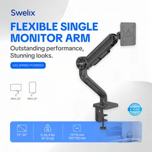 For Ultrawide & Large Monitor Owners! Swelix Easy Adjust Strong Arm — 13-35" Screens, 26.4lbs Capacity, Quick VESA, Cable Management, Easy Adjustable, Gaming Ready