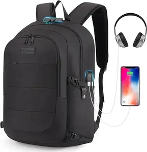 Tzowla Travel Laptop Backpack Water Resistant Anti-Theft Bag with USB Charging Port and Lock 15.6 Inch Computer Business Backpacks for Women Men Work College Gift,Casual Daypack