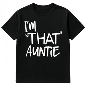 Name Cotton I'm That Auntie Funny Best Aunt Tee Women's Summer Plus Size Classic Soft Crew Neck T-Shirt Tops for Comfortable Wear