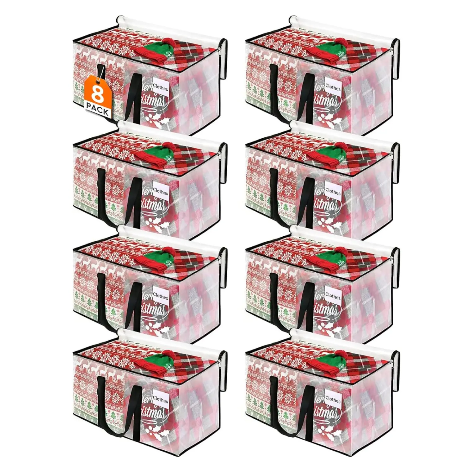 Moving Bags, 93L 8-Pack Storage Bags, Moving Box Heavy Duty Extra Large, Moving Totes with Zipper, Reinforced Handles & Tag Pocket, Boxes for Packaging Moving