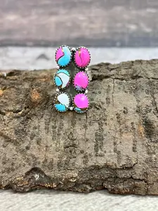 Handmade Sterling Silver Cotton Candy Adjustable Ring Signed Nizhoni (5)