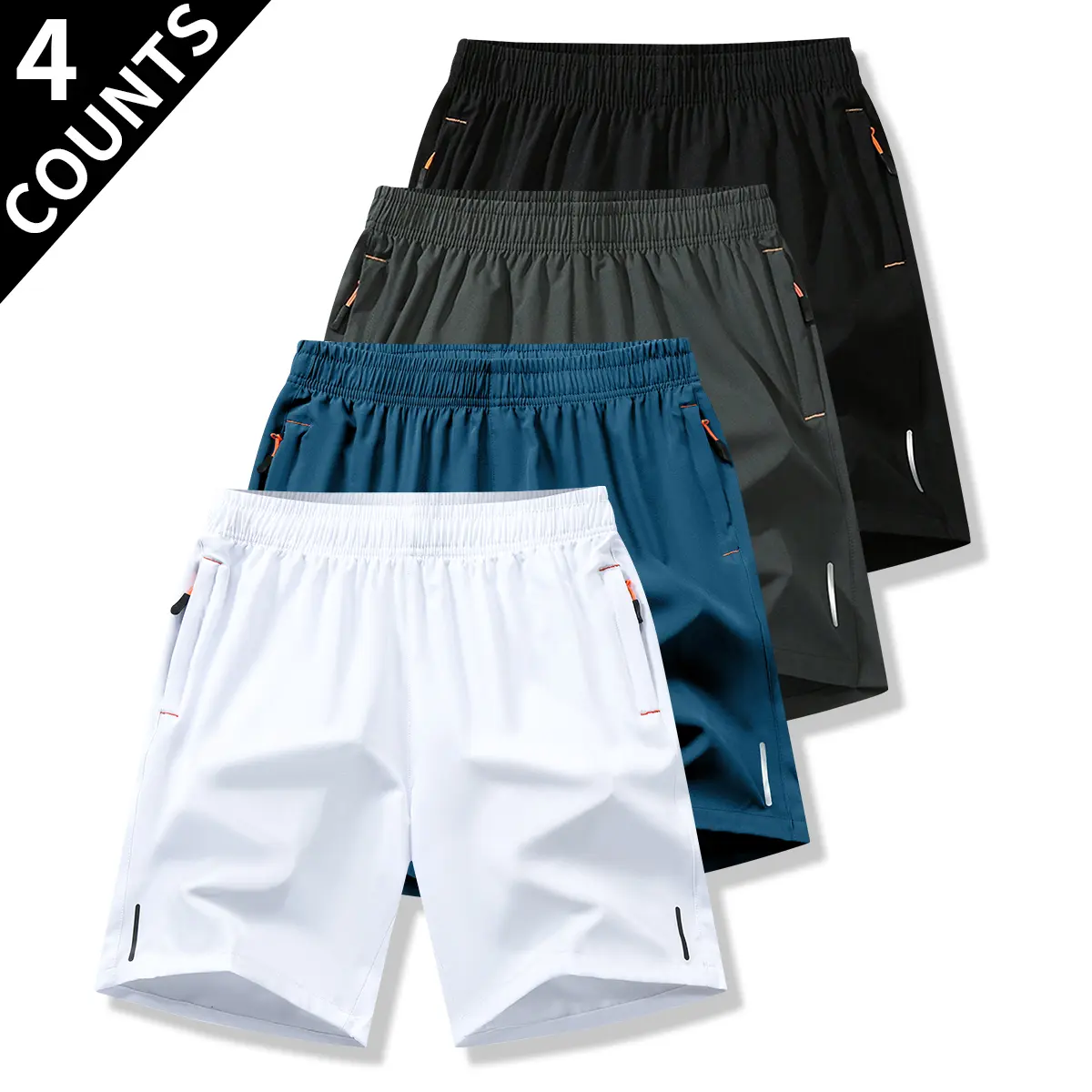 White + Lake Blue + Gray + Black