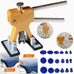 Car Dent Removal Tool Set, Aluminum Material, Includes 18 Dent Puller Plates, for Car Body Dents and Metal Surfaces, Car Dent Remover
