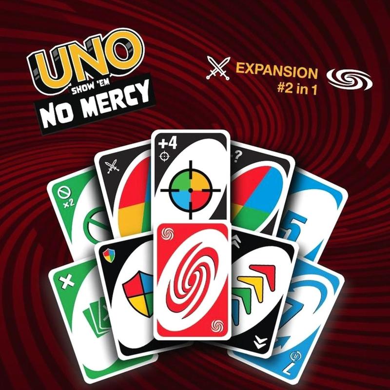 UNO No Mercy Plus Card Set - 210 Cards with Extreme Rules, Fun & Competitive Party Game for Family, Friends, and Game Nights - Tougher Action Cards, Stacking & Swapping Rules, Great Gift for Kids & Adults