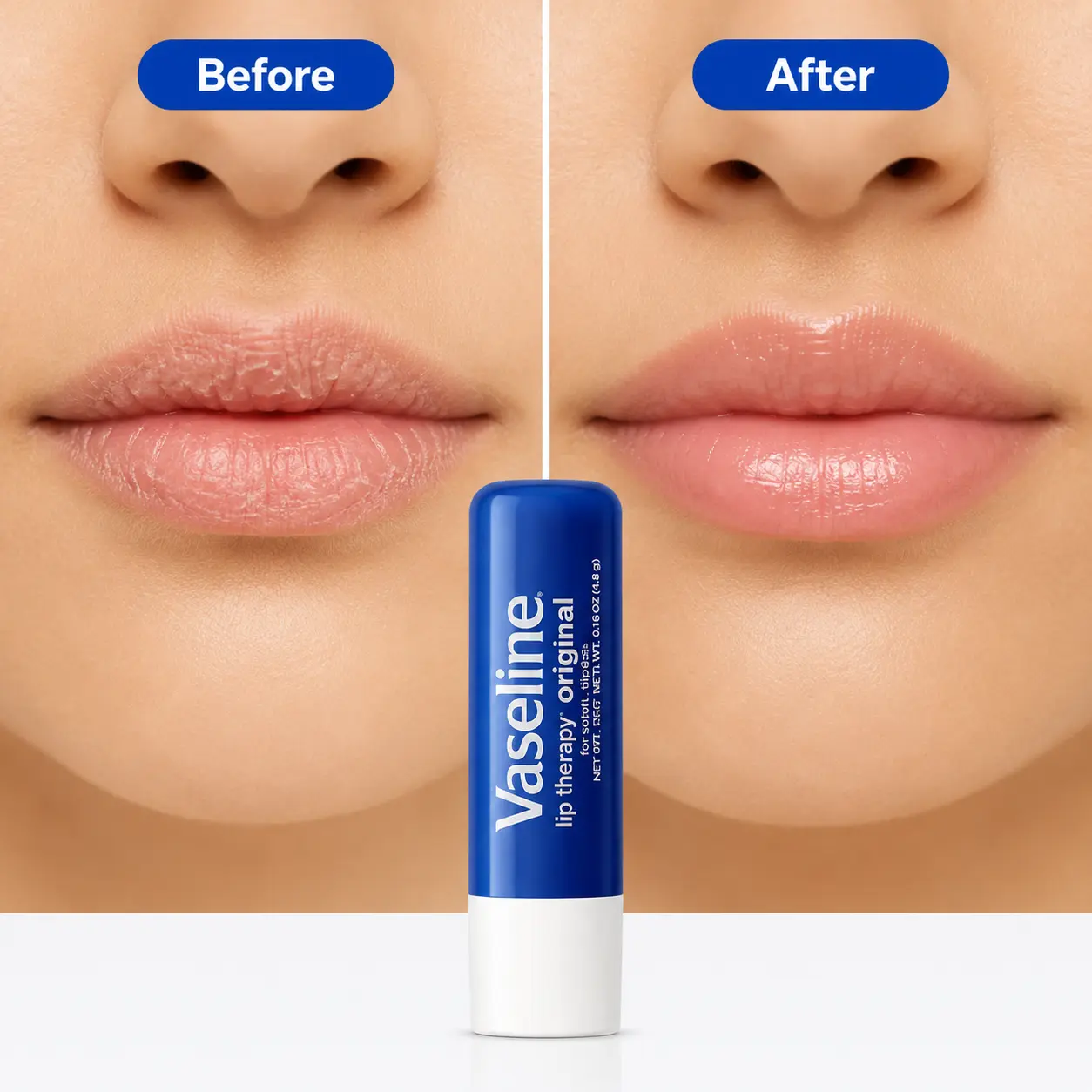 Vaseline Lip Therapy Original Moisturizing Lip Balm Stick with Vitamin E, 0.16 oz / 4.8 g