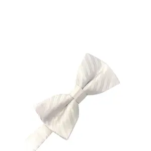 White Newton Stripe Bow Tie