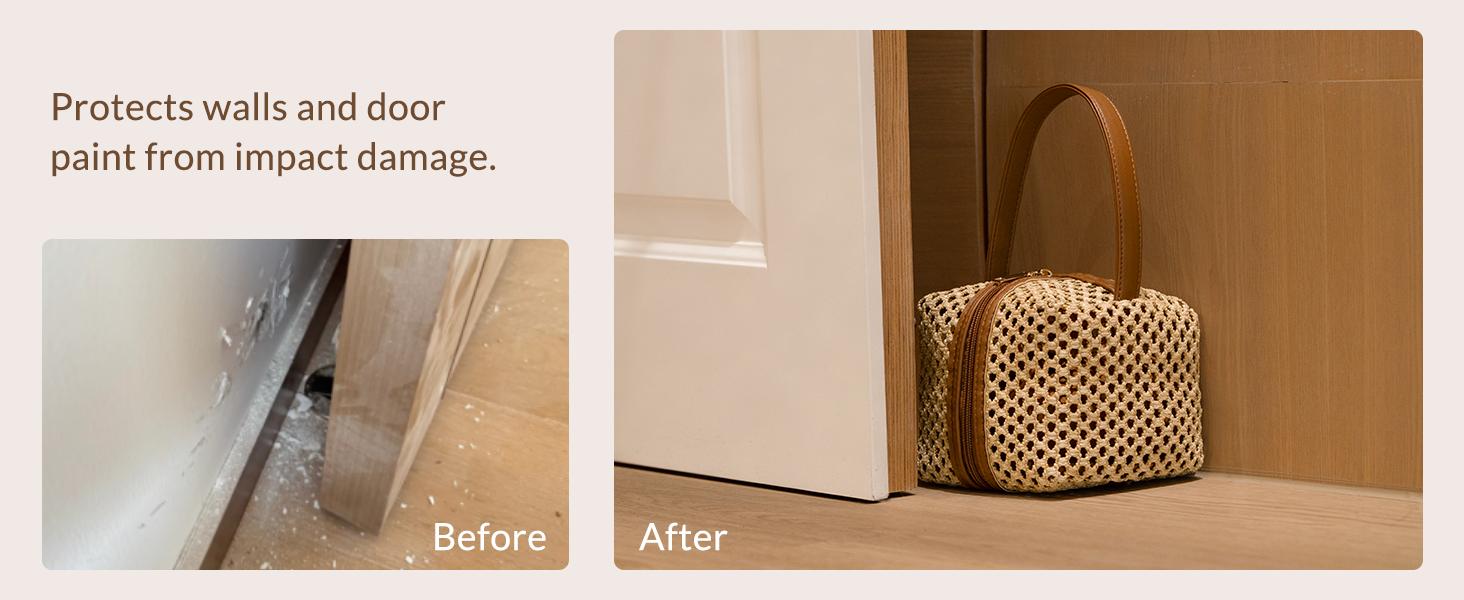 Cabbrix Decorative Door Stoppers for Standard Interior Doors - Cute Rope Knot Design, Weighted Doorstop for Home & School, Beige