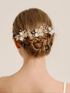 Flower Design Rhinestone Decorated Hair Comb, Tiara, Elegant Hair Accessories for Wedding Bridal Party Formal Occasions, Fashion Hair Accessories for Women