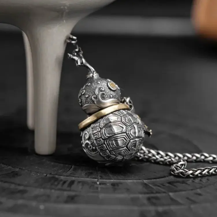 Turtle Shell Gourd-Dragon Motif Pendant - Consecrated by Master Dao, Taoist Blessings Pendant for Abundant Wealth, Protection and Peace, Abundant Wealth Pendant summerwins