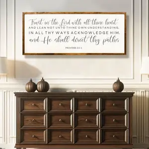 Proverbs 3:5-6 Bible Verse Scripture Wall Decor POSTER NO FRAMED Inspirational Wall Art Home Decor Scripture Wall Art Living Room Decor