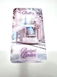 Pink Paris Customized Cash Envelope Inserts with Eiffel Tower and French Window Design Fun Theme for Budgeting and Saving