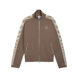 PUMA Mens Represent T7 Knit Jacket Athletic Outerwear Casual - Brown