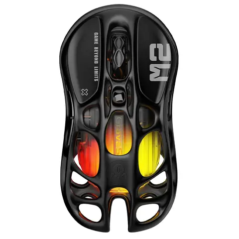 GravaStar Mercury M2 Modern Gaming PC Mouse for Gamers - High Performance, PAW3395 Sensor, 26000 DPI Precision, ARGB Lighting, Hollow-Out Design, 5 Programmable Buttons, 3-Way Connect (2.4G Wireless, Bluetooth, Wired), Onboard Memory, PC/Mac Compatible