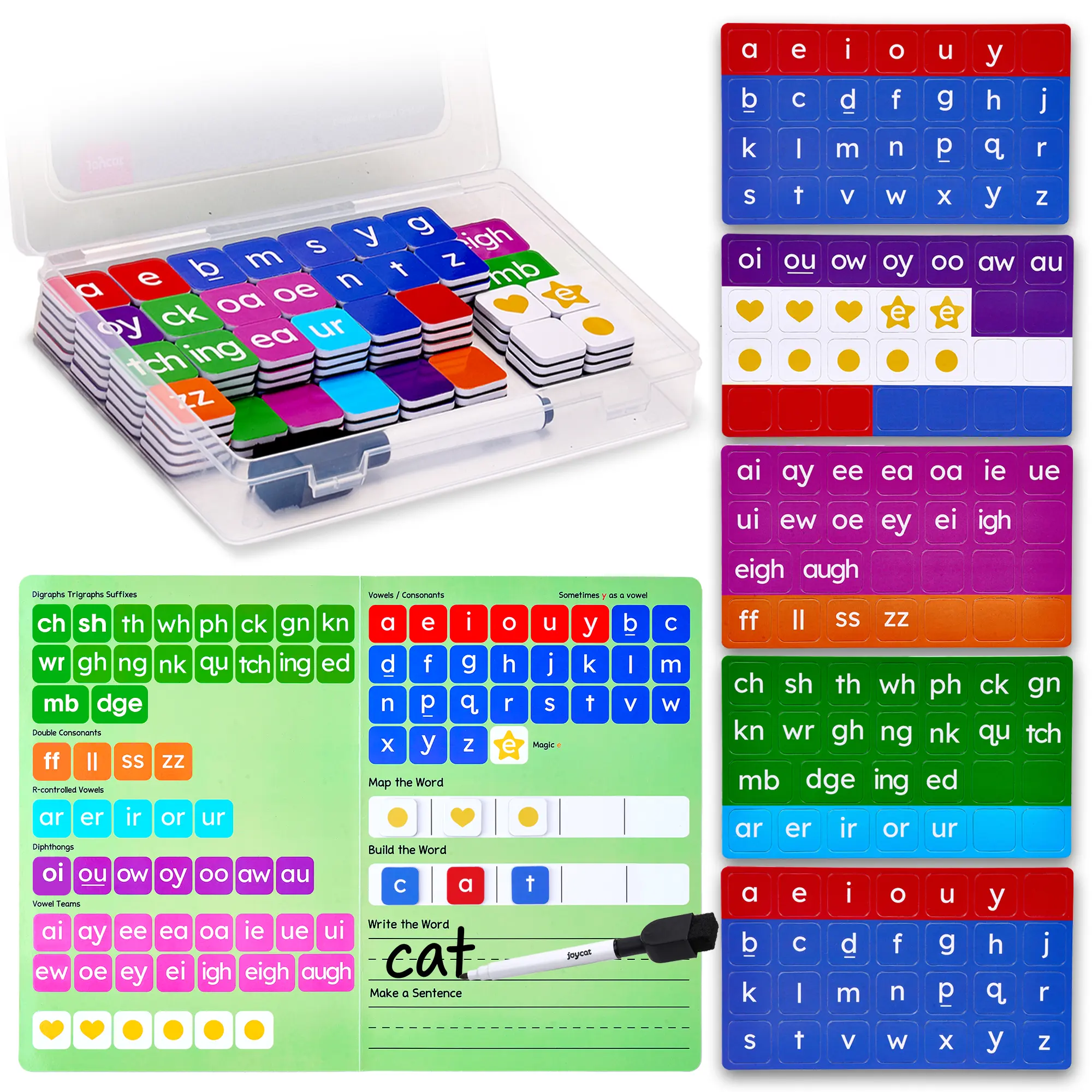 JoyCat Phonics Magnetic Letter Tiles- Hooked on Phonics, ABC