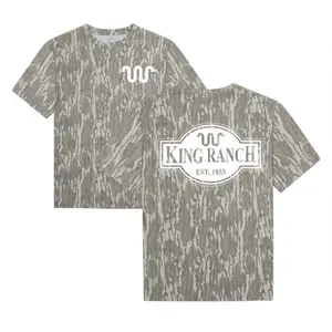Mossy Oak KING RANCH Bottomland Camo T-shirt, Short Sleeve Tees For Men And Menswear, Casual And Fashionable For Everyday Wear Top Streetwear, Gift For Hunting & Adventure Fans