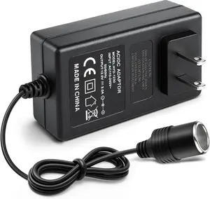 110V AC to DC 12V Converter 3A 36W, Cigarette Lighter Adapter to Wall Plug 110‑240V, Home Car Power Supply Adapter for Car Fan and Low-Power Devices (Not for Vacuum Cleaner, Air Pump, Inflator)