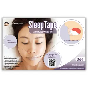 Sleep Tape by Koko Face Yoga for easier nose breathing, mewing tongue posture, jaw pain reduction, and jowl prevention