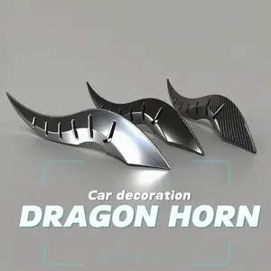 Dragon Horn Roof Accent for Cars – Universal Carbon Fiber Look Fantasy Car Decor for SUVs, Trucks & Sedans – No-Drill Installation, Easy to Install, Unique Gift for Anime & Fantasy Enthusiasts