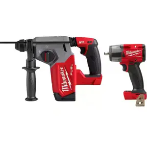 Milwaukee M18 FUEL 18V Lithium-Ion Brushless Cordless 1 in. SDS-Plus Rotary Hammer w/3/8 in. Mid-Torque Impact Wrench