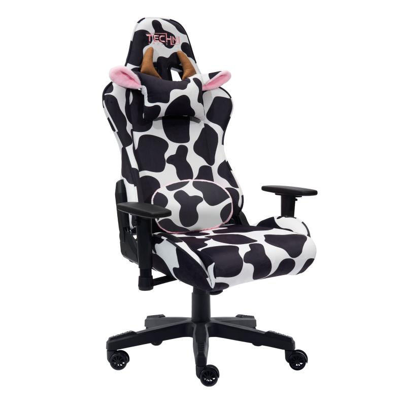 COW Print Gaming Chair, Comfortable Video Gaming Desk Chair, Office Chair