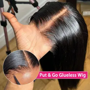 Glueless Wig 9x6 7x5 6x4 Real Human Hair Wigs 150% Density Bone Straight Wig HD Transparent Pre Cut Lace Closure Wig Easy To Go No Glue Need Natural Color