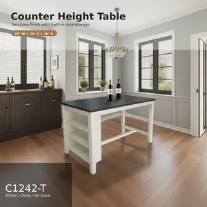 White Oak & Black MDF Coffee Table - Modern 2-Tone Design Indoor Living Room Furniture Table