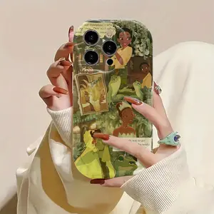 The Princess and the Frog Cartoon Cute Anime Fashion for iPhone Case, Shockproof with Lens Protection, TPU, Compatible for iPhone 11/12/13/14/15/16 Pro Max/Plus,  Cartoon Cute Design, Officially Licensed.