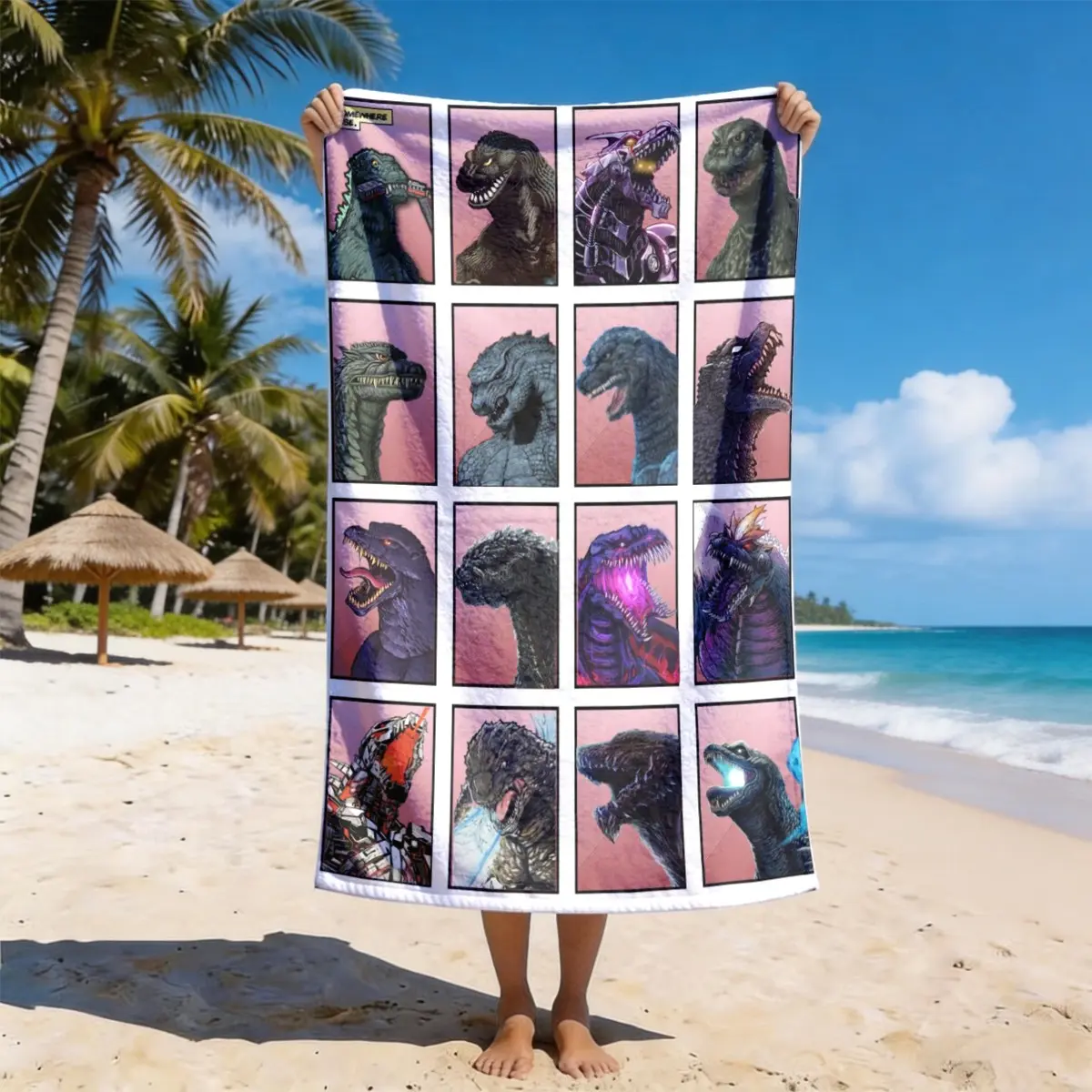 Godzilla Series Monster Collection Beach Towel, Travel Towels, Quick Drying Towels, Absorbent Quick-Dry Super Soft Polyester, Multi-Use Yoga Travel Swim Camping, Large Size, Best Gift, Multipurpose Towels