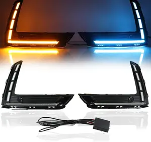 LED Daytime Running Lights with Amber Sequential Turn Signal, Direct Replacement 3-Color DRL Lights for 2023-2024 Honda CRV, Black ABS Housing (Non-Fog Light Style)