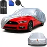 Durable All-Weather Car Cover for Ford Mustang 1994-2025 & Chevrolet Camaro 2010-2025, 360° Wrap-Around Fastening, 4 Upgrades, 30s Quick-Install, Elasticized Hems, High-Elastic Front/Rear Hems, Zipper, Waterproof Windproof