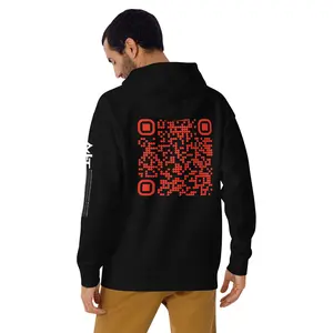Who's the New Kid, Hacker, Developer, Gamer, Crypto King (Red Cyber) - Unisex Hoodie Personalized QR Code
