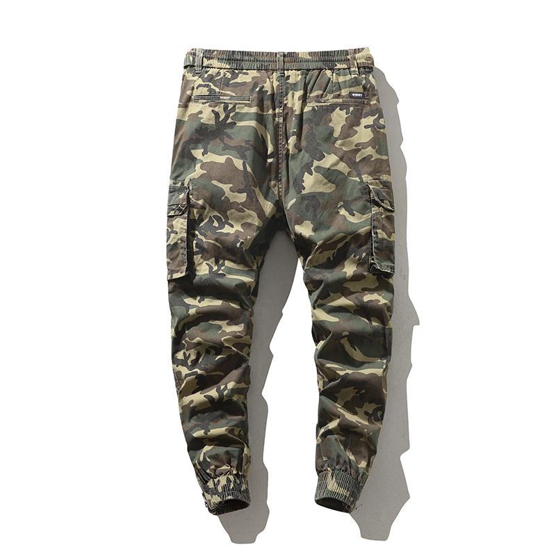 Stylish Cargo Camo Pants Military Army Green Elastic Drawstring Multi-Pocket Work Outdoor Tactical Multi-Flap Stretchy Zippered Cuffs Harem Pants